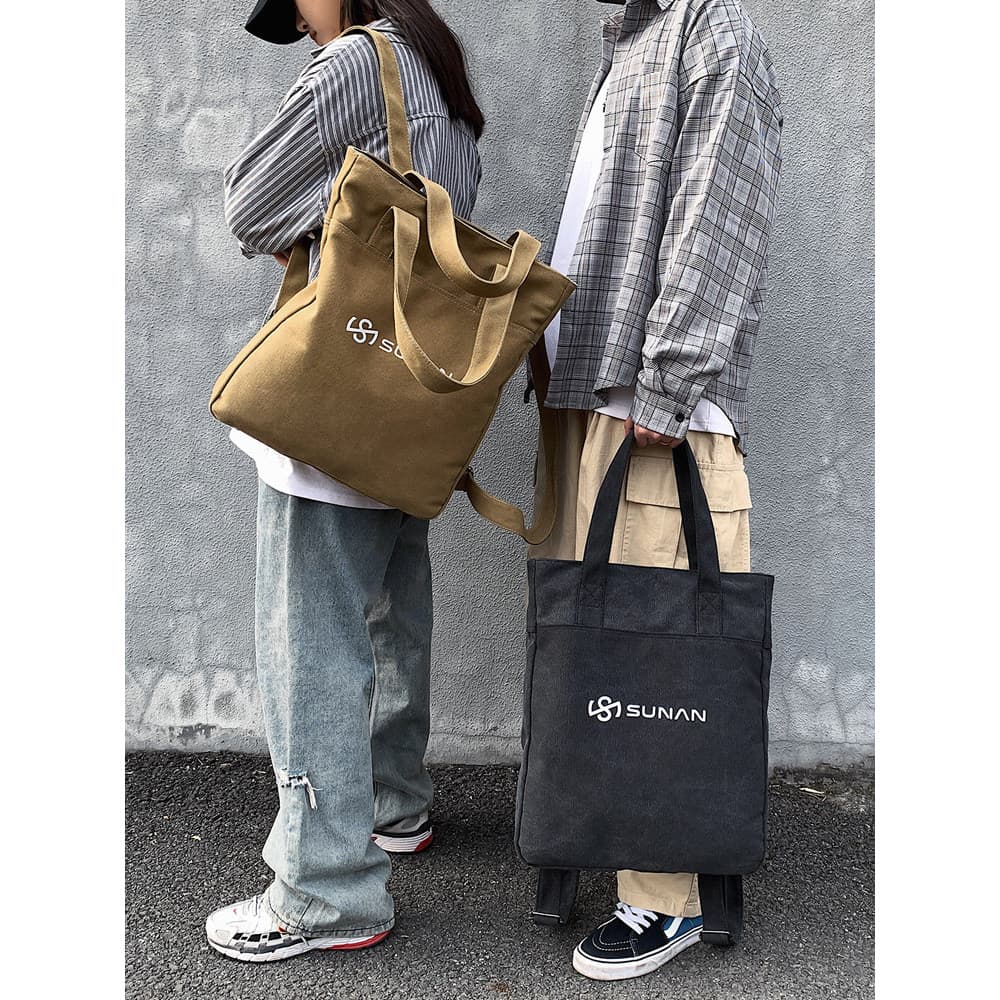 Bolsa de ombro de lona novo estilo saco de escola grande capacidade Popular mochila ins masculino feminino japonês mochi
