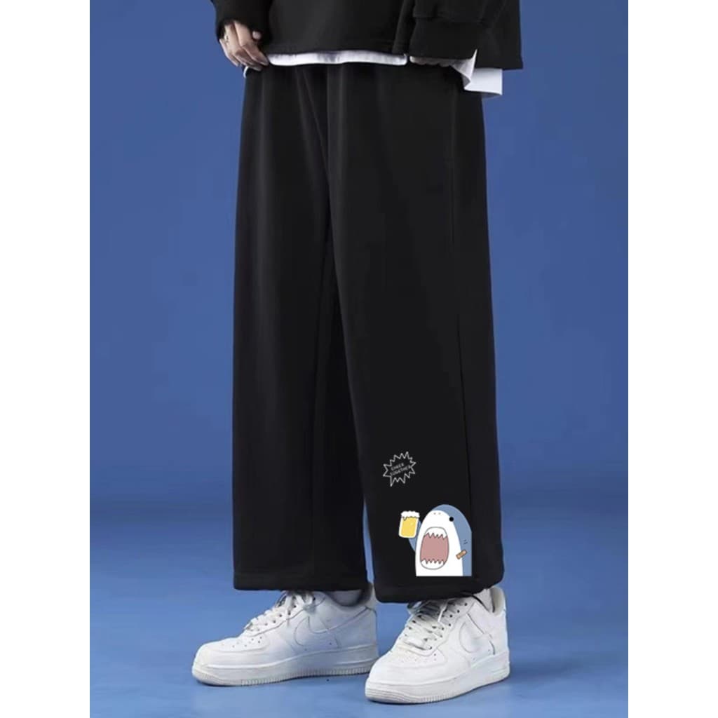 Calças de tubarão masculinas outono inverno Street Wear esportes casuais primavera outono solto tamanho grande tornozelo