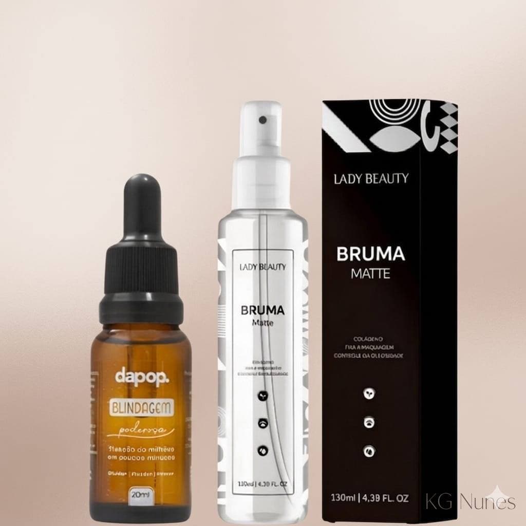 Kit Bruma Lady Beauty Rosa Matte ou Rosa Mosqueta 130ml + Blindagem Poderosa Diluidor, Fixador Primer Dapop