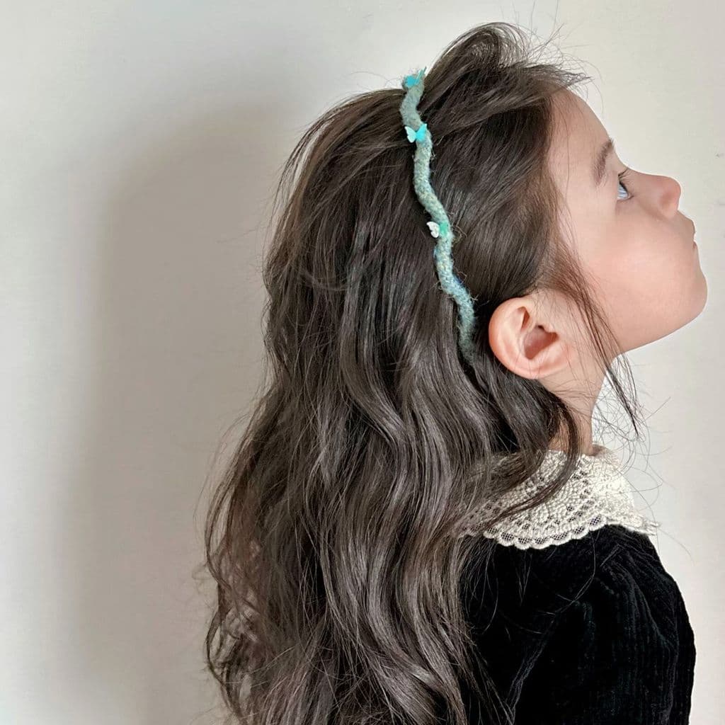 Outono inverno novo estilo elegante tridimensional lantejoulas borboleta onda bandana crianças bebê bandana meninas aces