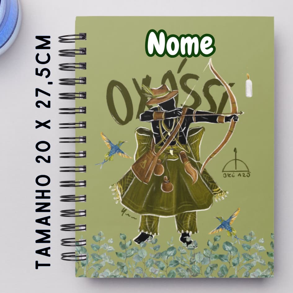 Caderno Personalizado Orixá Oxóssi - Tamanho 20x27,5