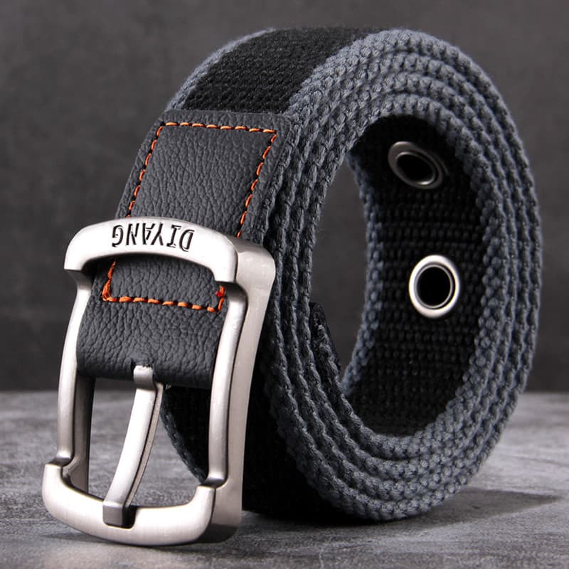 Pin fivela cinto de lona cinto masculino juventude versão coreana Casual estudante Jeans cinto feminino treinamento mili