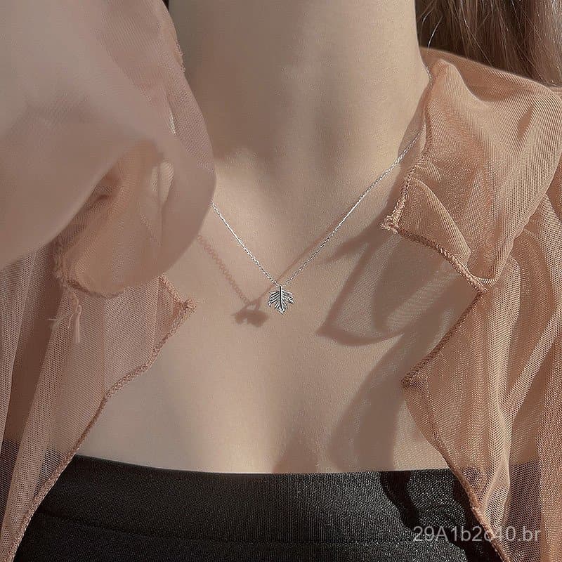 Colar estilo Ins para mulheres, fresco e simples, versão japonesa e coreana, adequado para estudantes, com pingente de f