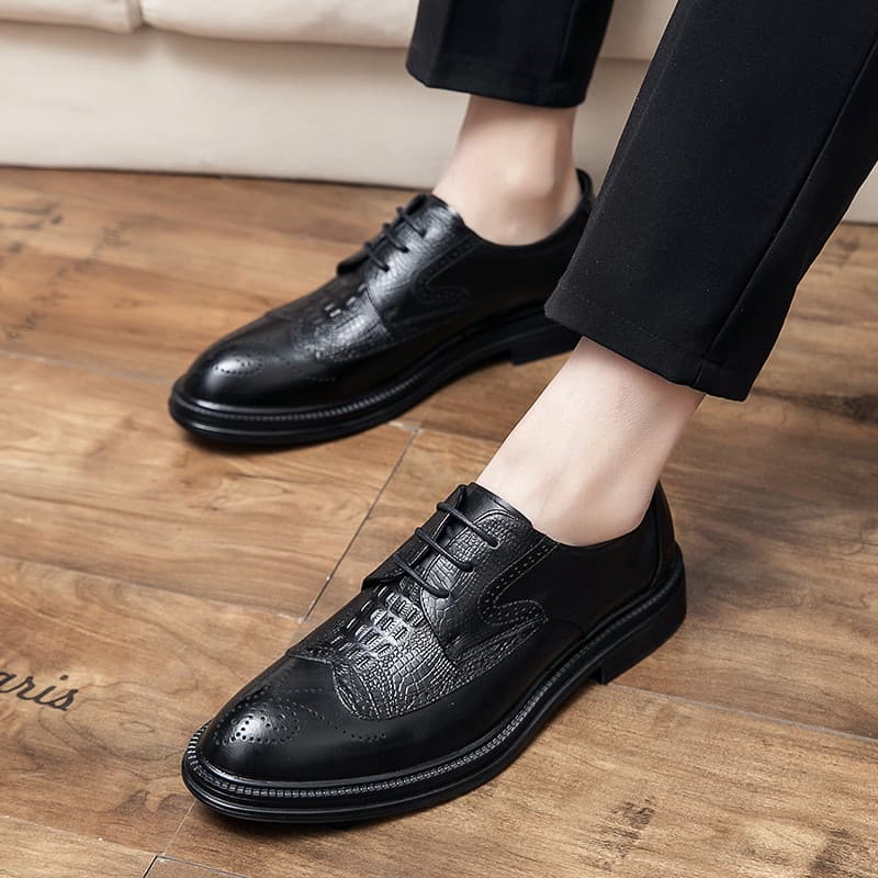 Brock sapatos de couro masculino versão coreana britânico na moda terno negócios aumento interno sapatos casuais formais