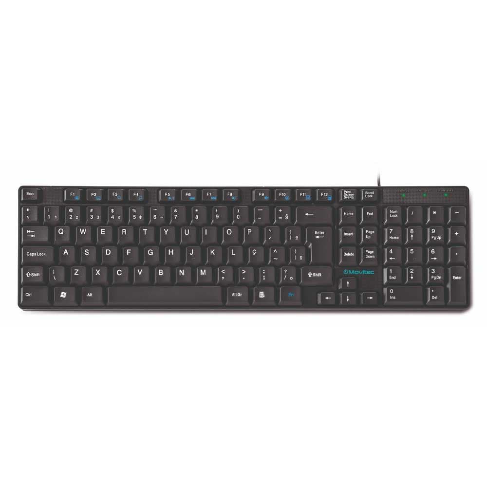 Teclado Movitec QWERTY português Brasil cor preto