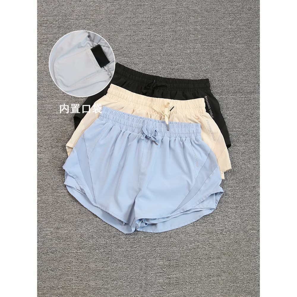 Shorts esportivos femininos malha solta de secagem rápida respirável calças de Fitness respirável exterior Wear Anti-exp