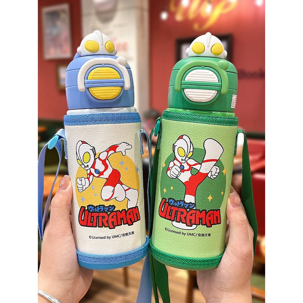 Ultraman copo térmico crianças estudantes escola dedicado dos desenhos animados copo de palha portátil novo estilo com s