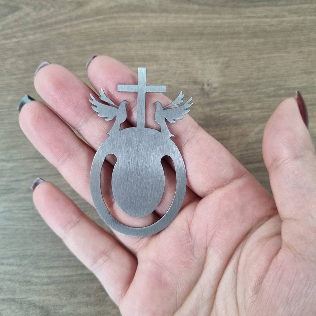Kit 5 Clips Marcador de Página Pomba do Espírito Santo Lembrança Religiosa Lembrança Presente