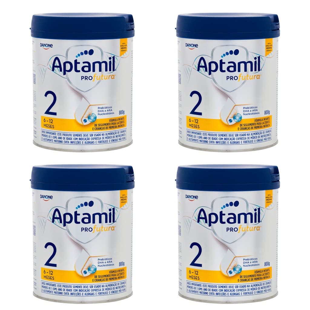 Kit com 4 Fórmula Infantil Aptamil Profutura 2 800g