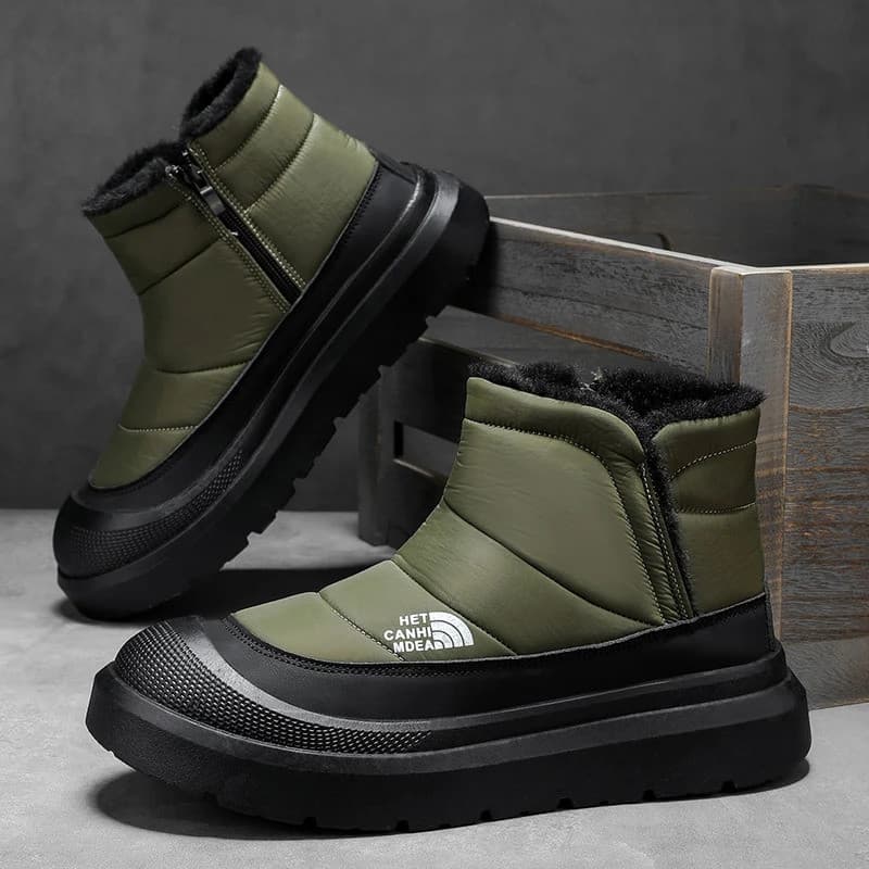 2025 Botas De Neve De Inverno Quentes Mais Veludo Engrossado Sapatos Masculinos Ao Ar Livre De Alta Qualidade De Sola Gr