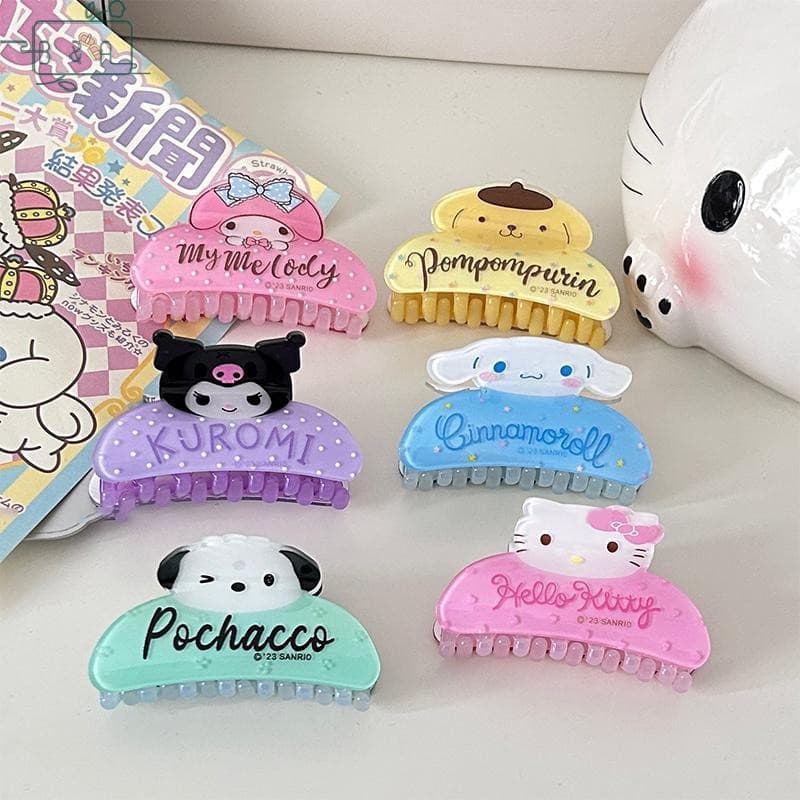 B & A Jul Cartoon Anime Pequeno Animal Sanrio Grampo De Cabelo Bonito Doce Garras Na Parte De Trás Da Cabeça Kawaii Acrí
