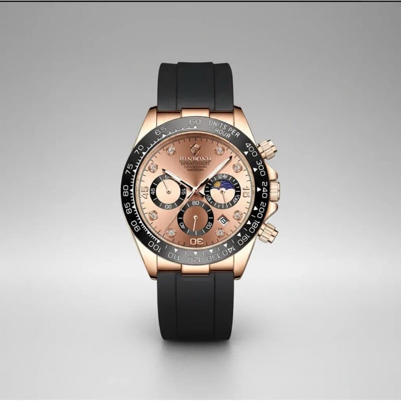 Relógio Masculino Binbond Daytona Cronógrafo Luxo Aço Silicone Esportivo Prova D'Água Premium B1727 Masculino Elegante