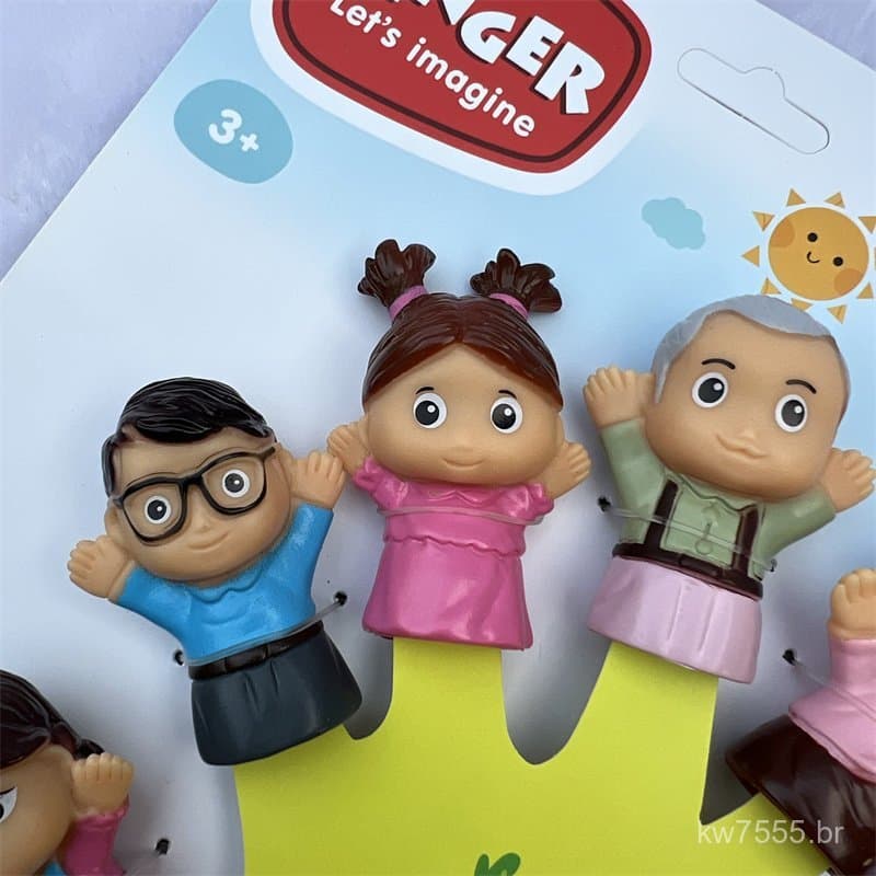Fantoches de Dedo para Crianças Família de Desenhos Animados Bebê Brincadeira de Faz de Conta Pai-Filho Jardim de Infânc