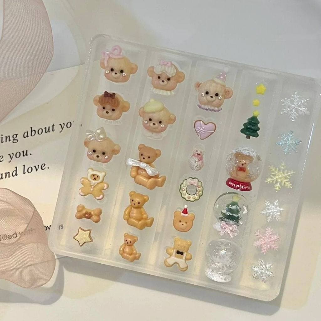 Molde em relevo para Manicure, venda imperdível, urso, casa de neve, hokkaida, primeira neve, molde de Silicone, enfeite