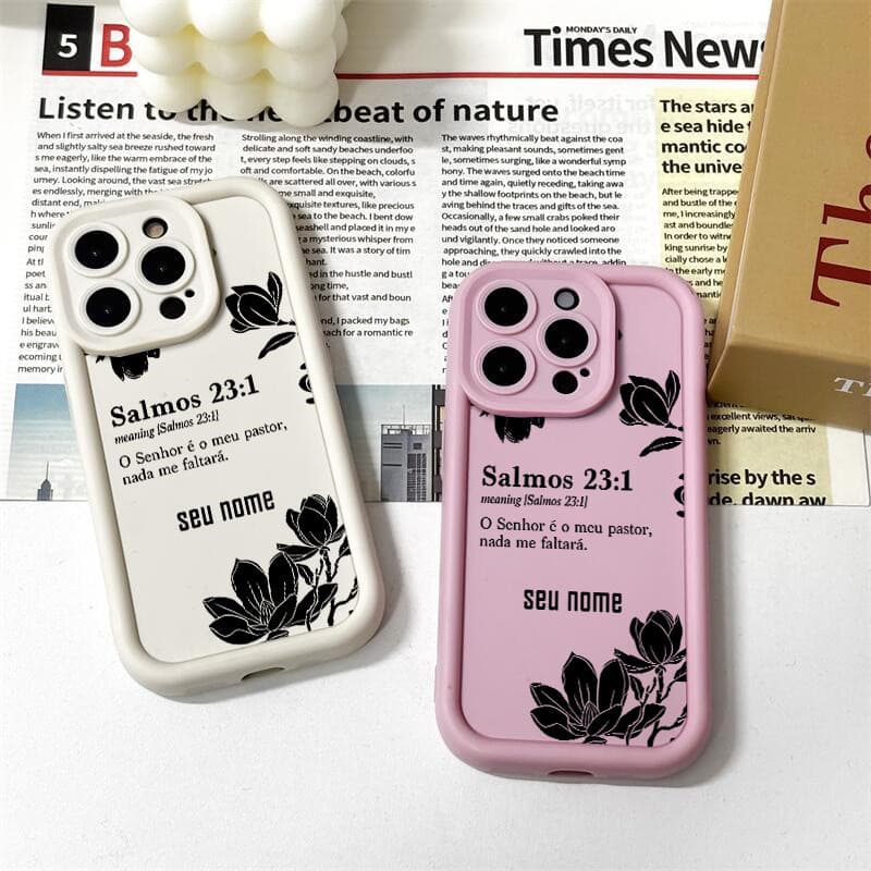 Capinha de celular personalizada Salmos da Bíblia para Samsung Galaxy A55 A52 A03 A14 A15 A05 A35 A34 A32 A31 A23 Capa