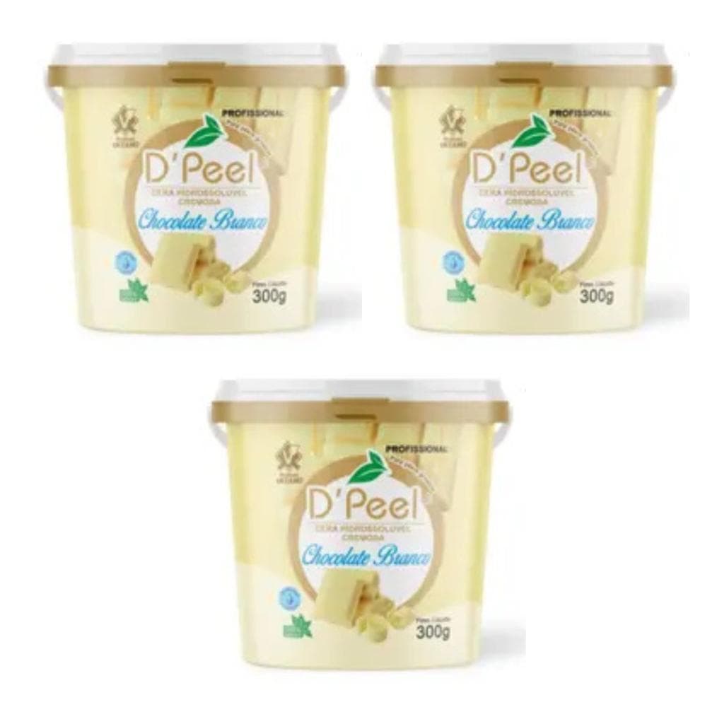 Kit 3 D´Peel Cera Depilatória Morna 300g - Chocolate Branco  - Reds