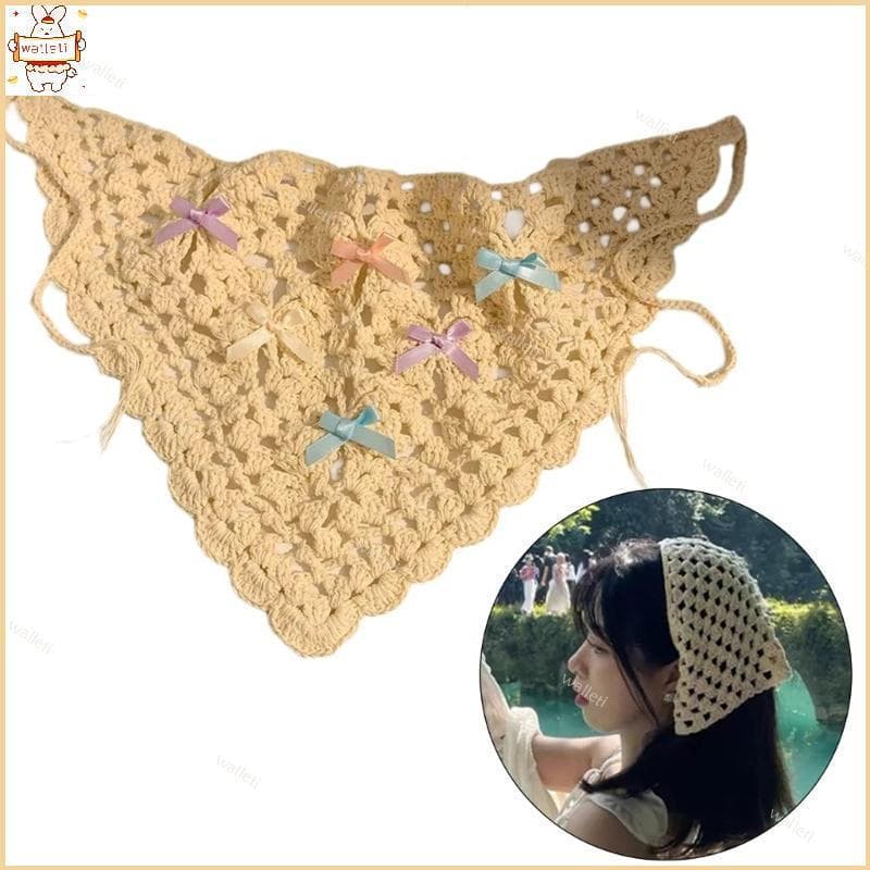 Bonito Malha Bowknot Headbands Foto Cabeça Cachecol Cobrindo Acampamento