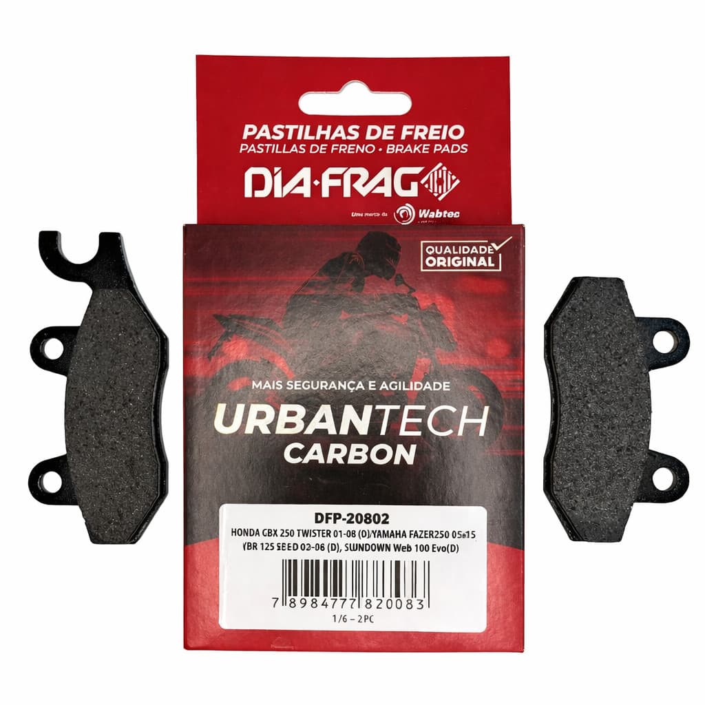 Pastilha de Freio CBX 250 TWISTER FAZER 250 YBR 125 WEB 100 Dia-frag (DFP-20802)