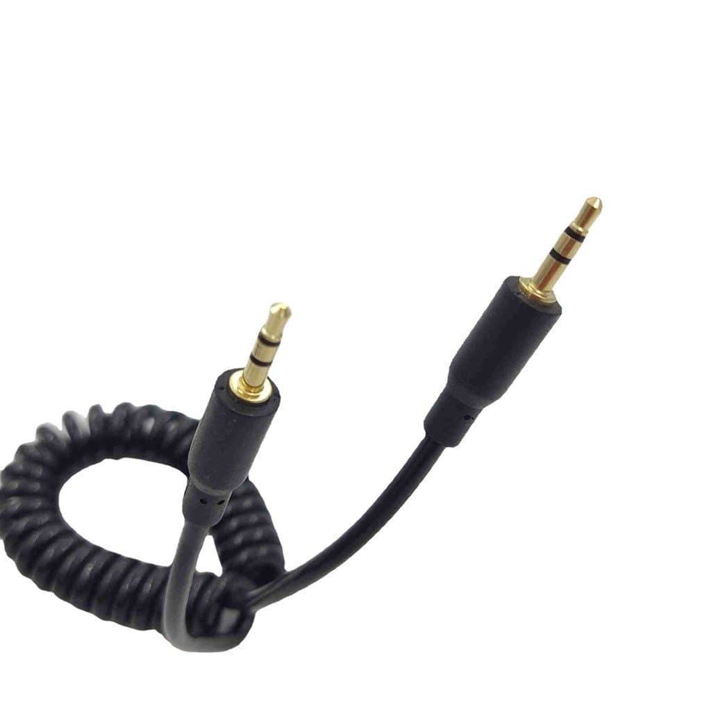 Cabo espiral de PU de 3 seções DC2.5 macho-macho estéreo de três níveis com conector de 2,5 mm para câmera de áudio.