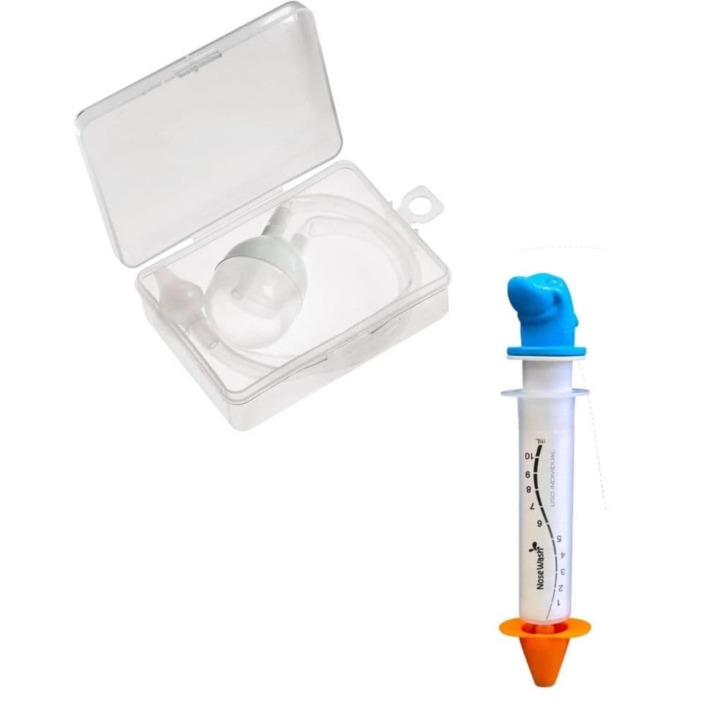 KIT HIGIENE NASAL BEBÊ LAVADOR NASAL+ASPIRADOR SUGADOR BUBA
