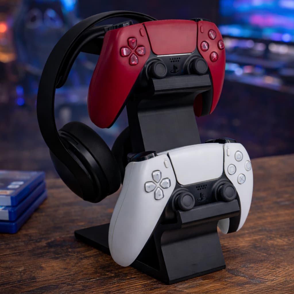 Suporte Gamer para Headset e Controles Organizador de Mesa Resistente Cores