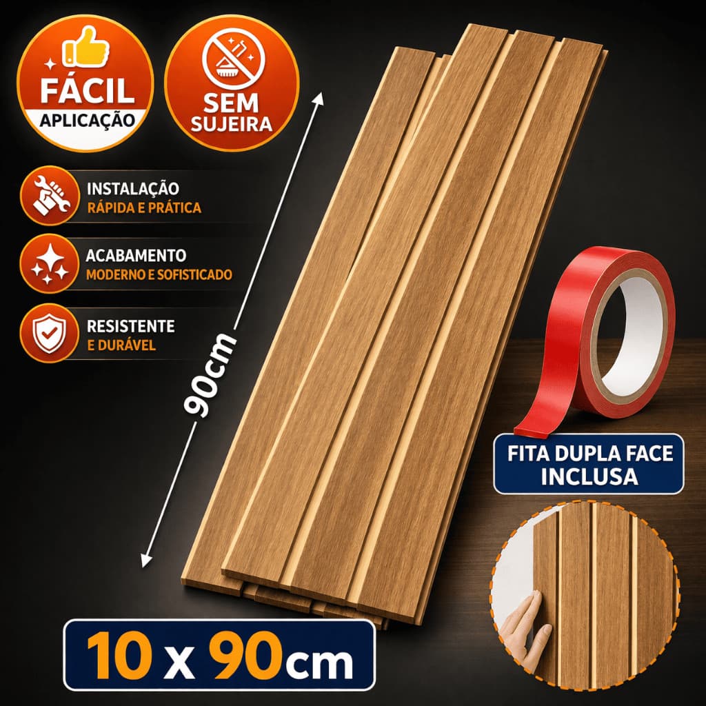 Kit Placa Grande de Ripado 90x10cm Alto Colante de Qualidade Premium - Envio Imediato