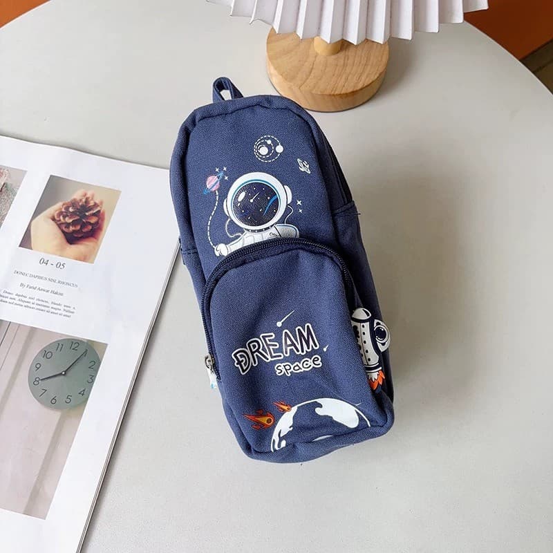 Estojo de lona de grande capacidade para estudantes do ensino fundamental fofo de desenho animado japonês Caixa de papel