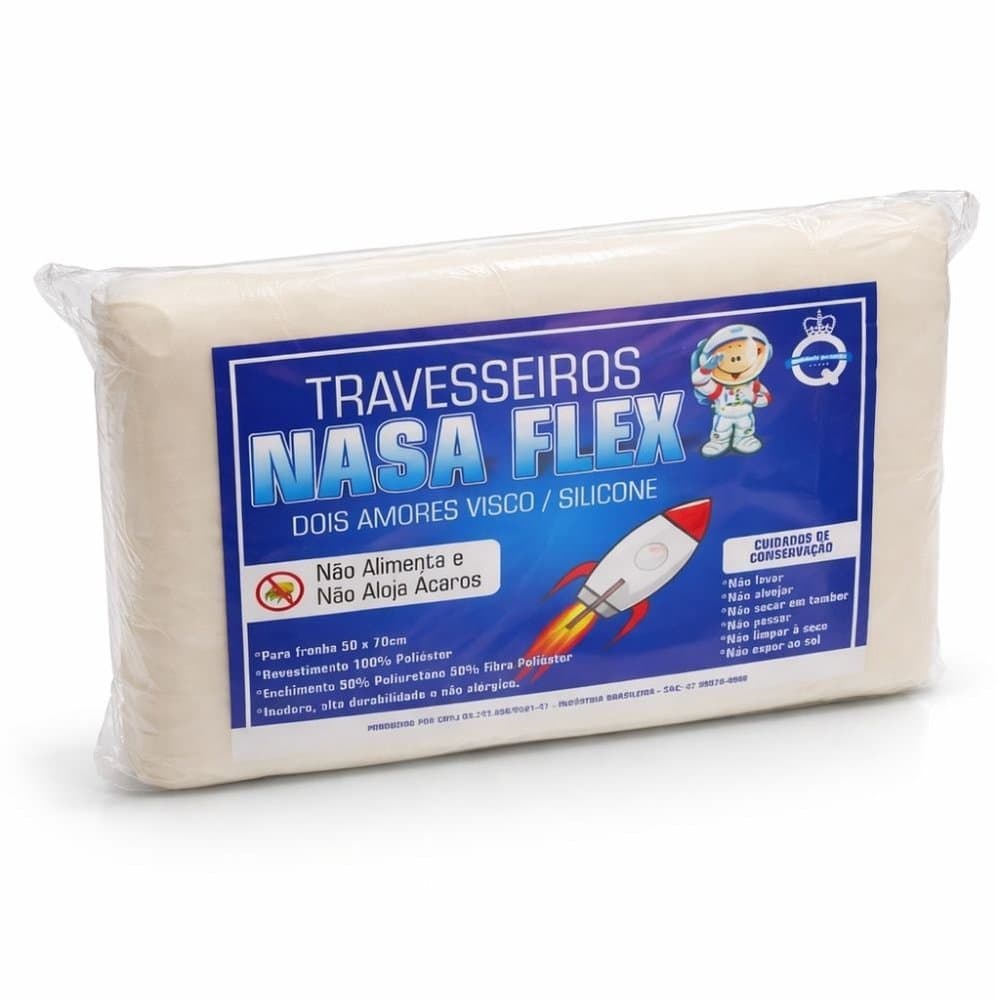 Travesseiro Nasa Viscoelástico Espuma de Memória Ortopédico Conforto Premium 2 Lados