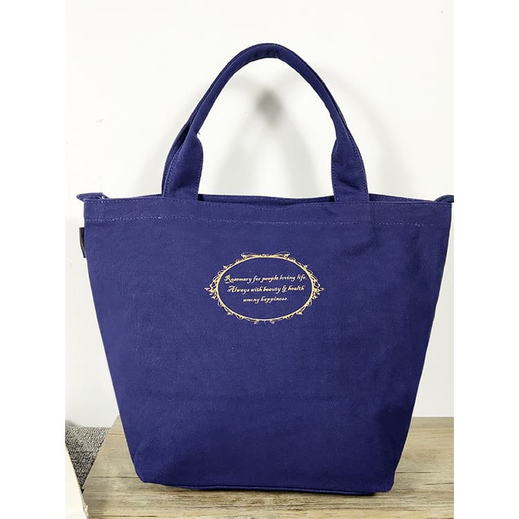 Comércio exterior moda zíper bolsa de lona azul marinho japonês mãe bolsa grande capacidade supermercado ambientalmente