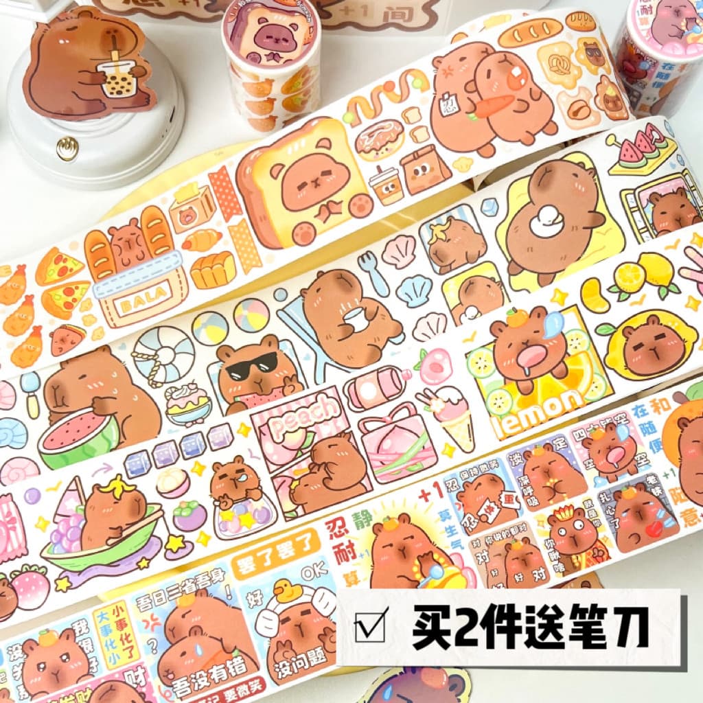Dê Rika Piabara Washi Tape Manual Material Original Bonito Menina Menina Menina Coração Notebook Adesivo Adesivo Adesivo