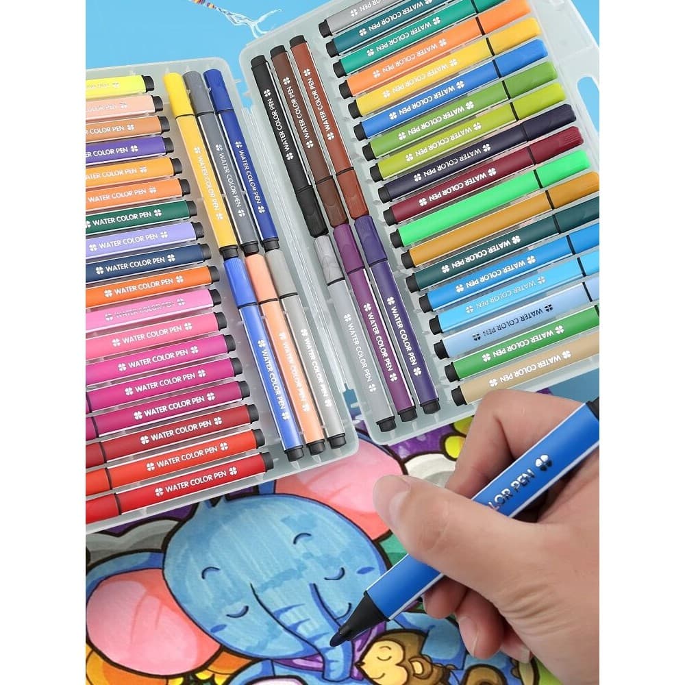 Conjunto de canetas aquarela laváveis para crianças, jardim de infância, 24 cores, 36 cores, pode adicionar tinta, canet