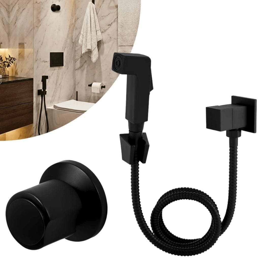 Kit Acabamento Registro C40 16 Estrias Padrão Deca + Ducha Higiênica Inox 1/4 de volta Metrix