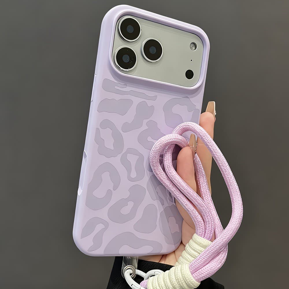 Pastel Leopardo Impressão Caso De Telefone Para iPhone 17 16 15 14 Plus 13 12 11 Pro Max Ar Com Cordão À Prova De Choque