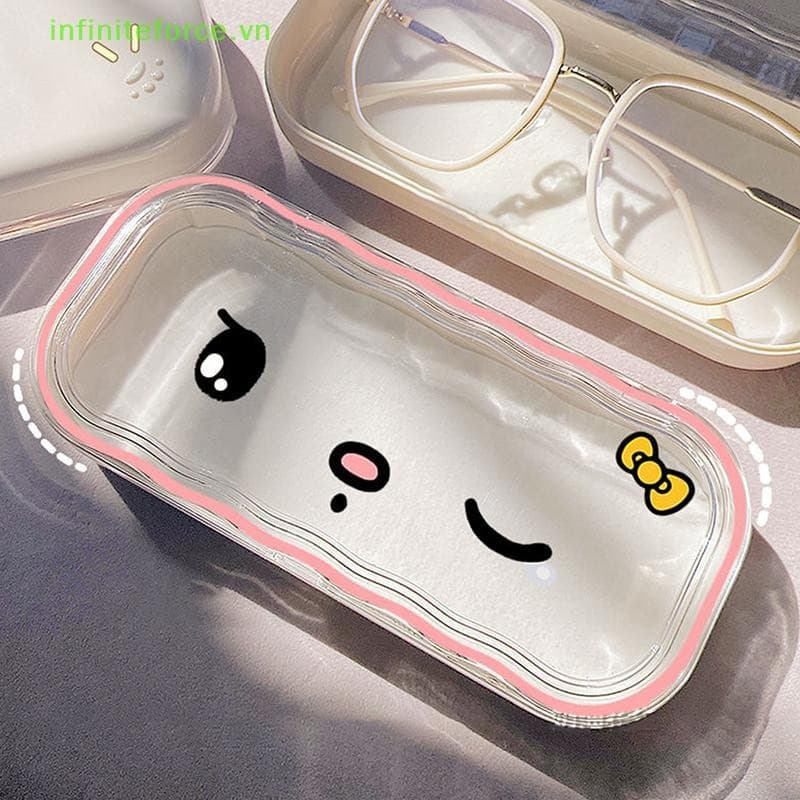 Capa De Óculos Sanrio Hello Kitty Caixa De Armazenamento Kuromi Anime Kawaii Cartoon Transparente De Sol Protetora Para