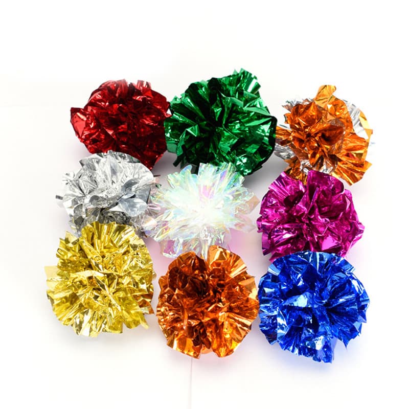 Suprimentos para gatos brinquedos para gatos brinquedos para gatos feitos à mão cor som bolas de papel bolas de brinqued