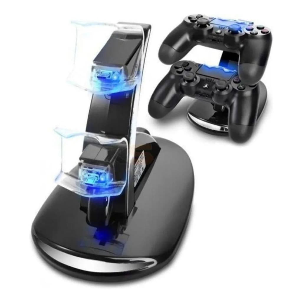 Carregador Duplo Vertical Para Controle Ps4 Dualshock Com Base Para 2 Controles Carregamento Rápido