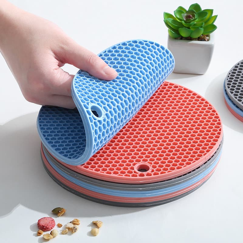 Tapete de isolamento tapete de mesa criativo engrossado cozinha europeia tapete de Silicone antiderrapante redondo resis