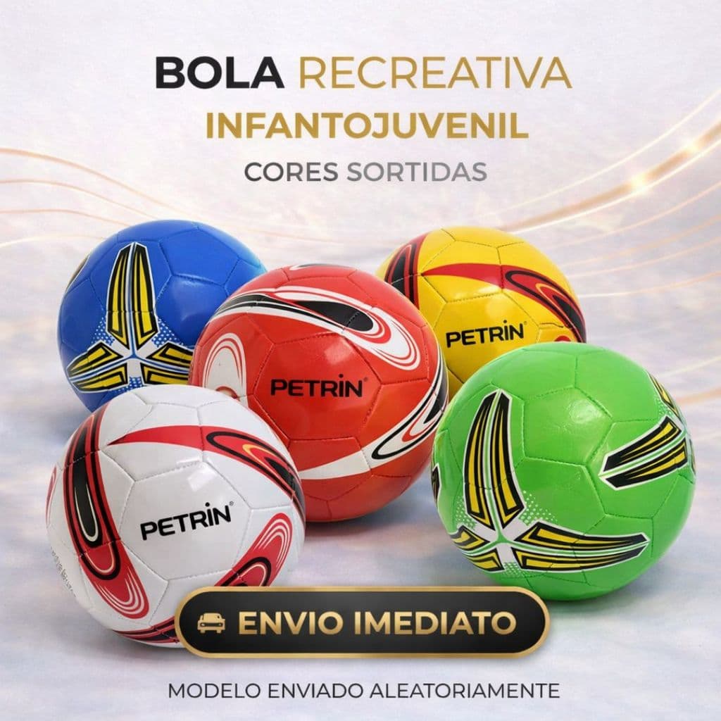 Bola de Futebol Campo Nº 5 Costurada PVC Cores Variadas  Treino E Jogos Oficiais | Kit Bola + Bomba