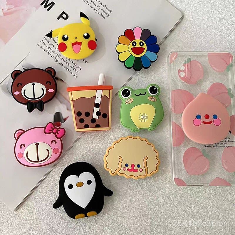 Suporte de Telefone com Airbag em Forma de Pinguim, Suporte de Mesa Retrátil Adesivo, Presente, Suporte Dobrável para Us