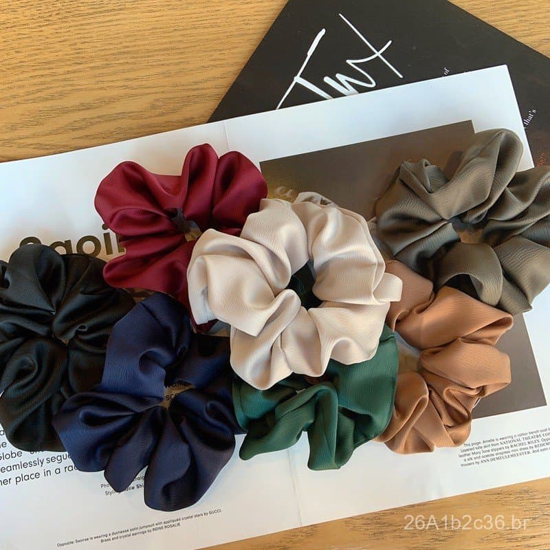 Novo Elástico de Cabelo de Cetim Texturizado de Alta Qualidade da Coleção Primavera/Verão de Dongdaemun, Coreia, Acessór