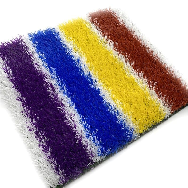 Grama artificial simulada para pista de arco-íris de jardim de infância, verde para escolas, preto, vermelho, amarelo, a
