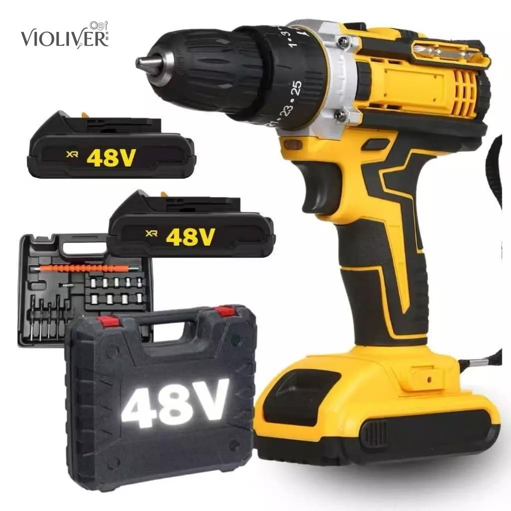 Parafusadeira Furadeira 48V 2 Baterias Com Maleta e Acessorios Completo | Dois volts Prático