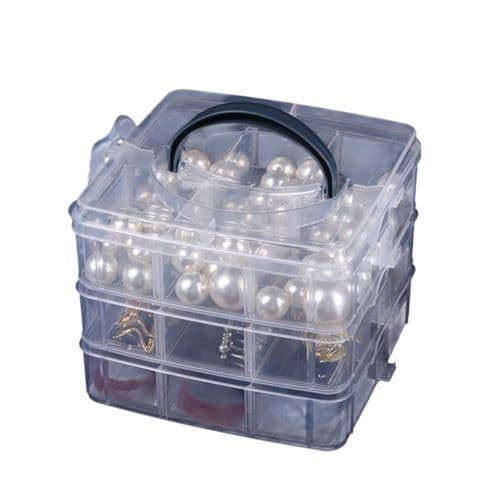 Organizador Multiuso Cesto Plástico 3 Compartimentos Prático Espaçoso Durável