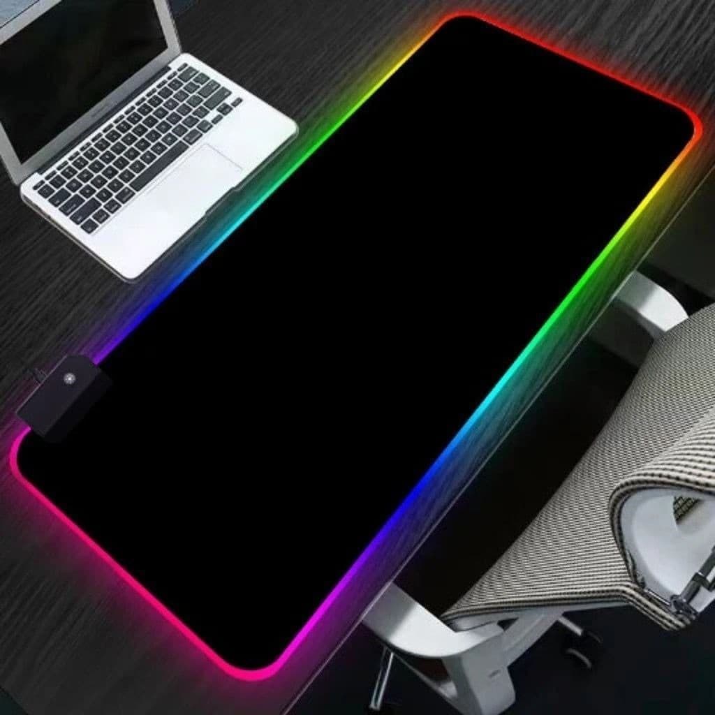 Mousepad Gamer LED RGB Antederrapante Grande 80 x 30 Cm Cabo USB 1,8m Superficie Microfibra Premium