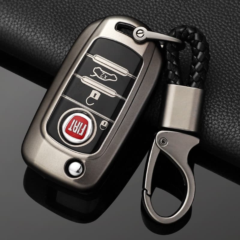 Capa para Chave Canivete de Carro com Chaveiro para FIAT Tipo Toro Nuovo Liberdade 500X Doblo Argo Grazie, Acessório 384
