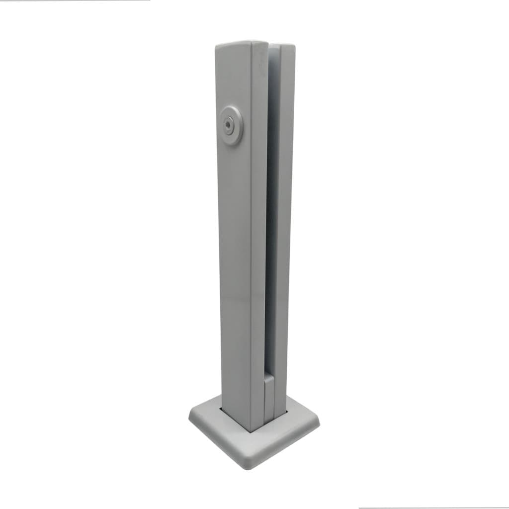 Torre Inox Branco Kimoji 30cm 1 Furo Guarda Corpo Vidro Coluna Segurança