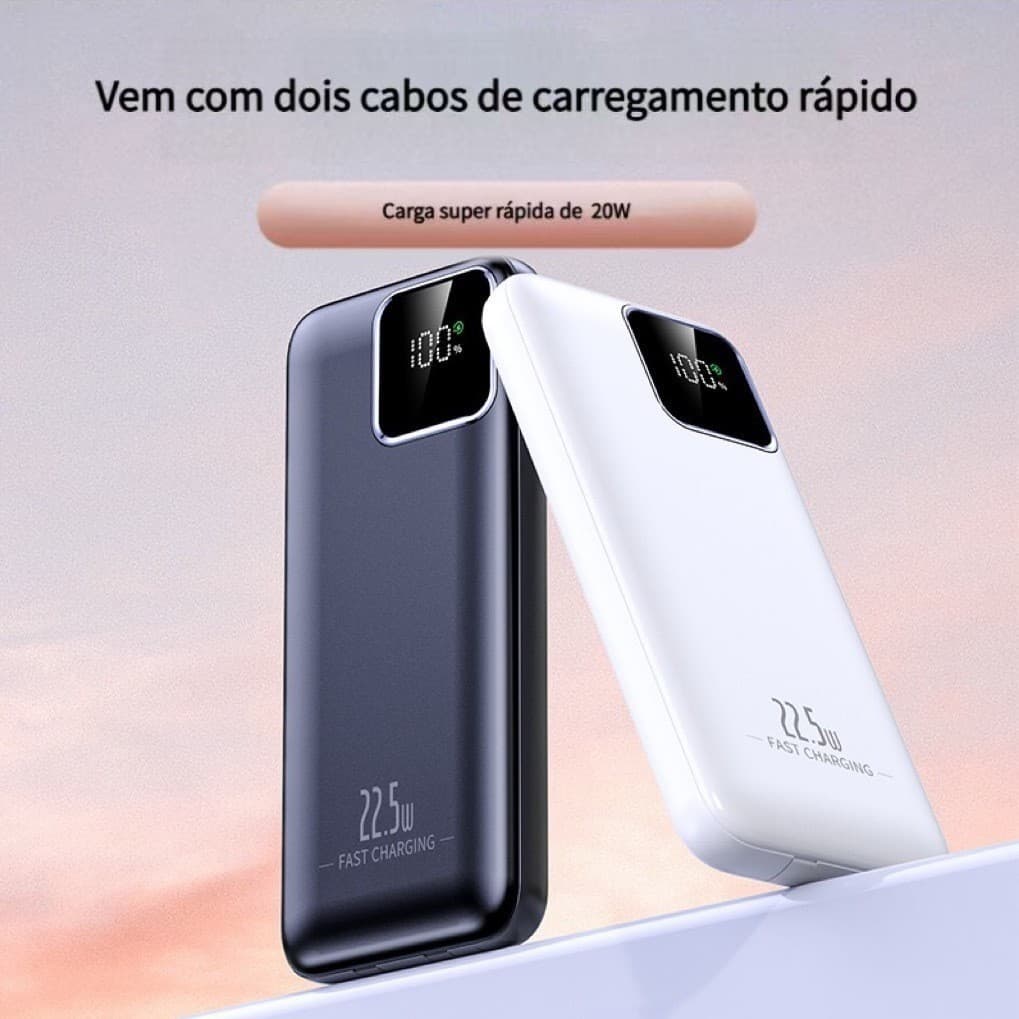 Carregador Portátil Bateria Power Bank 50000mah/30000mah/20000mah/10000mah Turbo 22.5W PD Carregamento Ultrarrápido