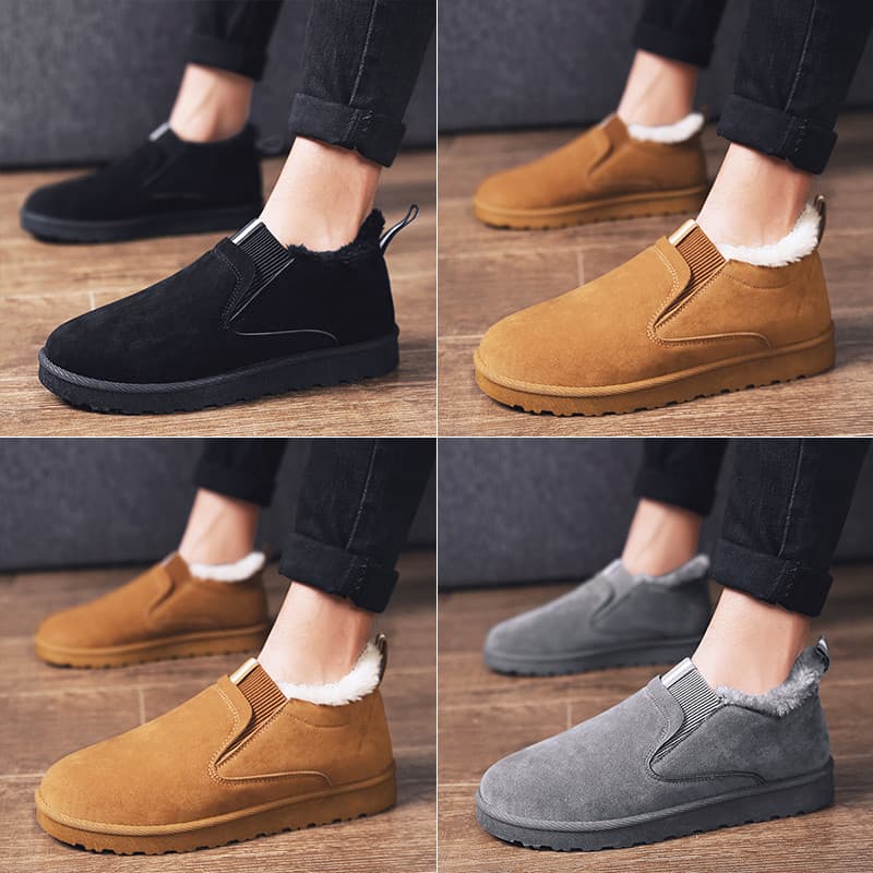 Botas de neve masculinas inverno quente forro de lã engrossado sapatos de algodão versão coreana sapatos masculinos de a
