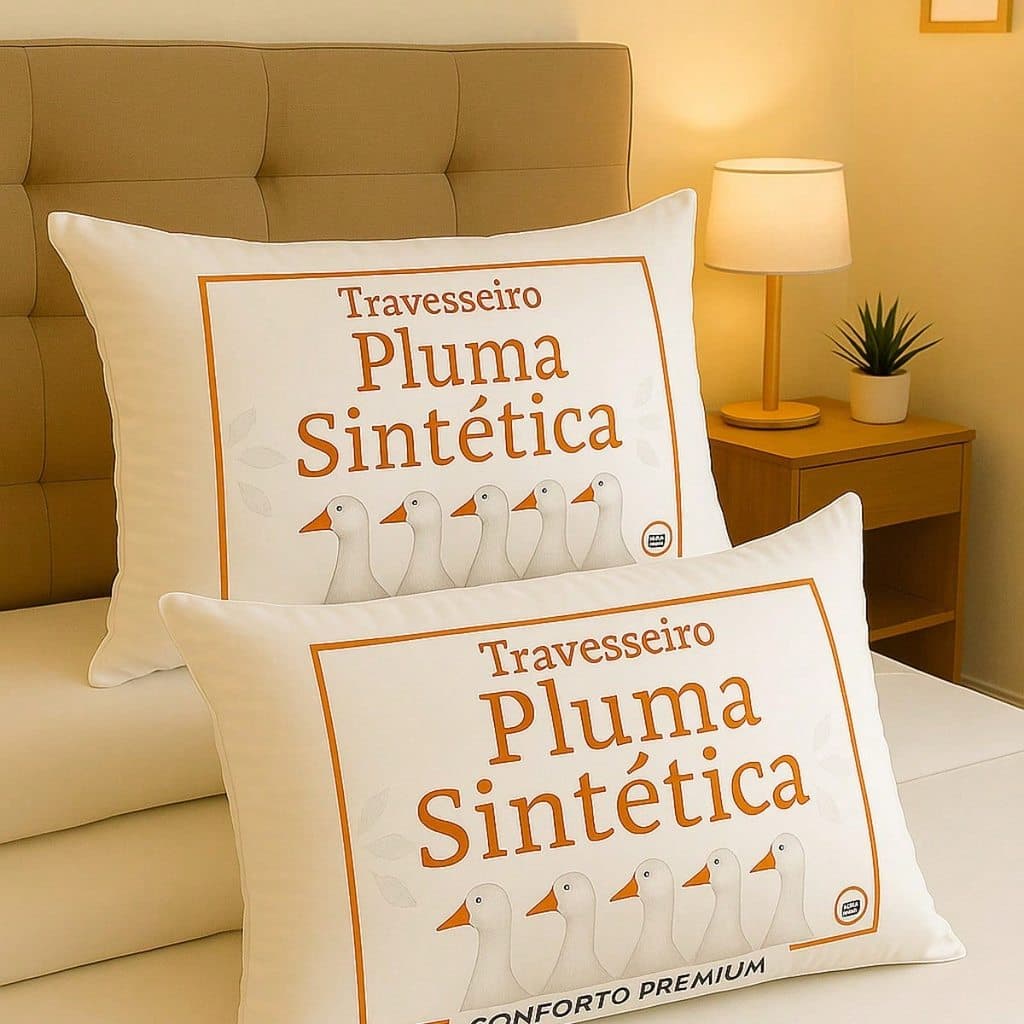 Kit Travesseiros Pena de Ganso Sintética 70x50 1 2 4 Peças Macio Antialérgico Plumas Conforto Cama Hotel