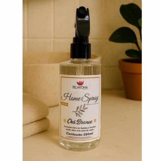 Odorizante Home Spray Aromatizador de Ambiente Cheirinho Tecidos Chá Branco 250ml